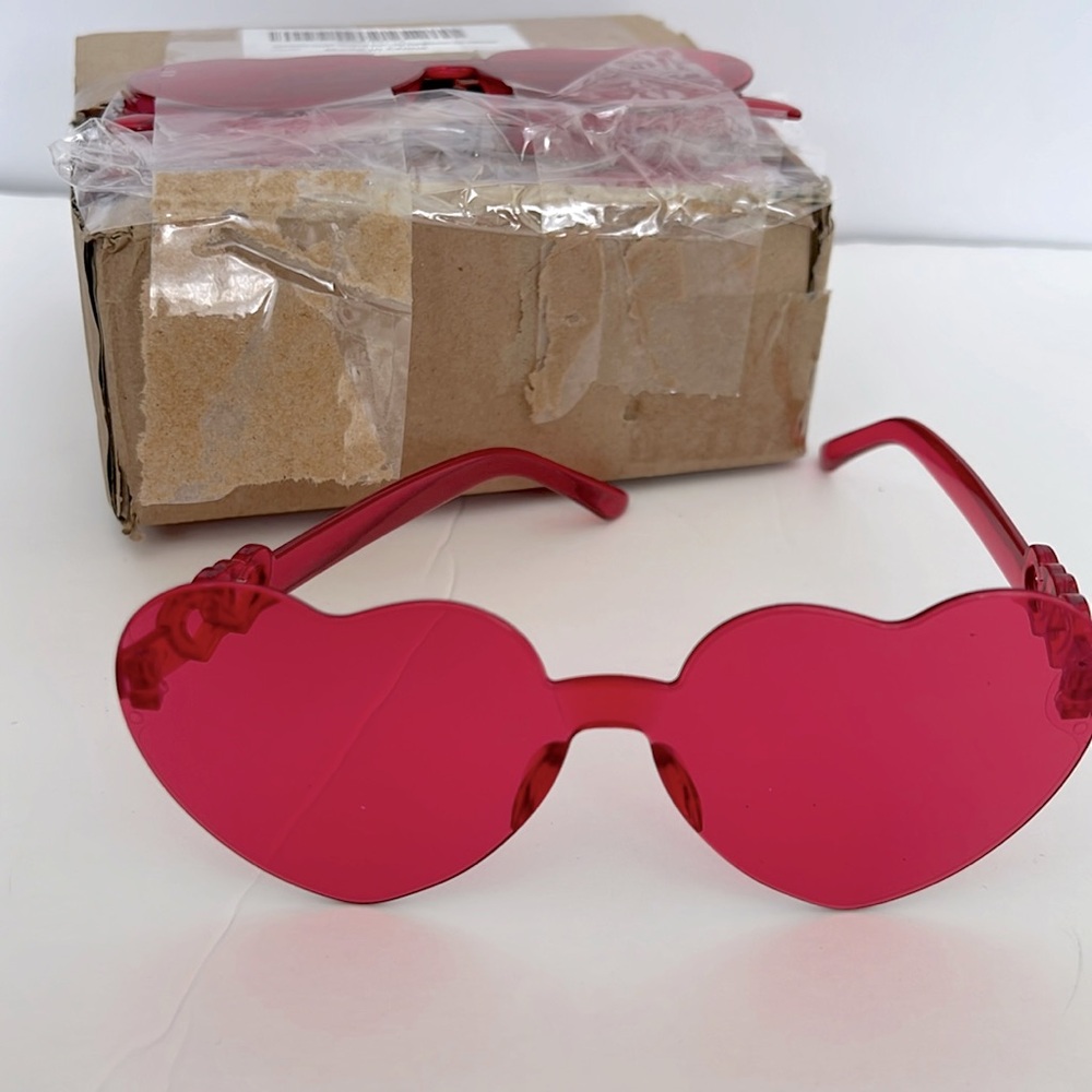 16 Heart Shaped Sunglasses NEW! RED